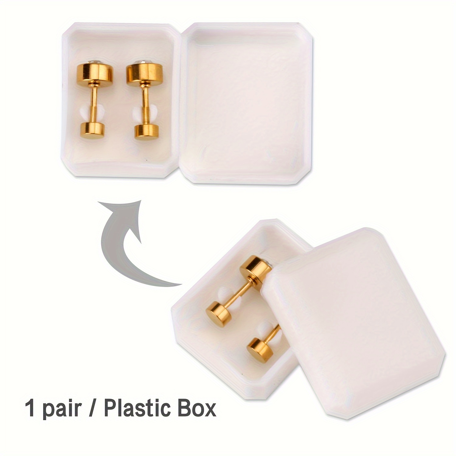 12 Pairs Multicolor Zircon 18K Gold Plated Stud Earrings Set